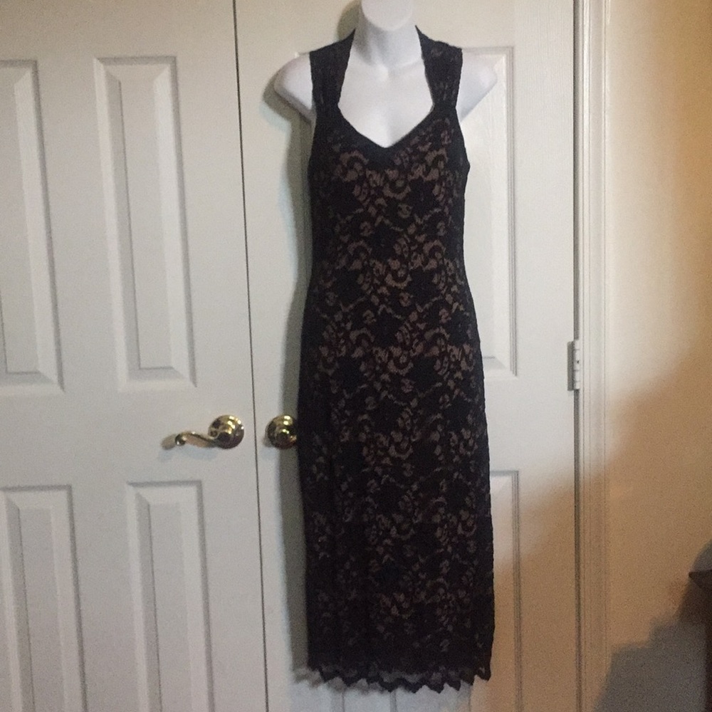 Black laced covered formal dress